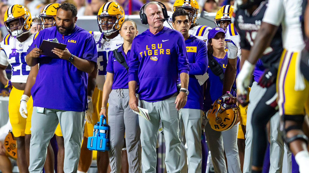 Tigers Head Coach Brian Kelly, LSU Tigers take on the South Carolina Gamecocks. October 11, 2025; Baton Rouge, Louisiana, USA; at Tiger Stadium.