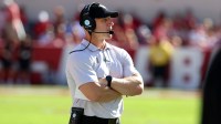 Vanderbilt Commodores head coach Clark Lea watches from the sidelines during the second quarter against the Alabama Crimson Tide at Saban Field at Bryant-Denny Stadium.