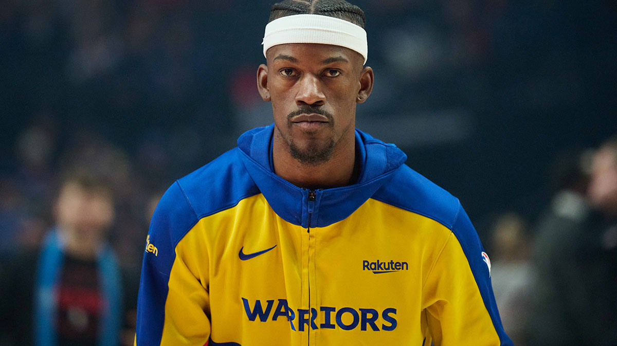 Golden State Warriors forward Jimmy Butler III (10) before a game against the Portland Trail Blazers at Moda Center.