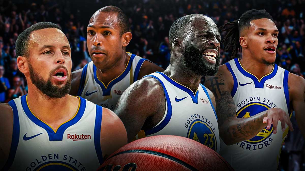 Warriors Steph Curry, Al Horford, Draymond Green and Will Richard amped up