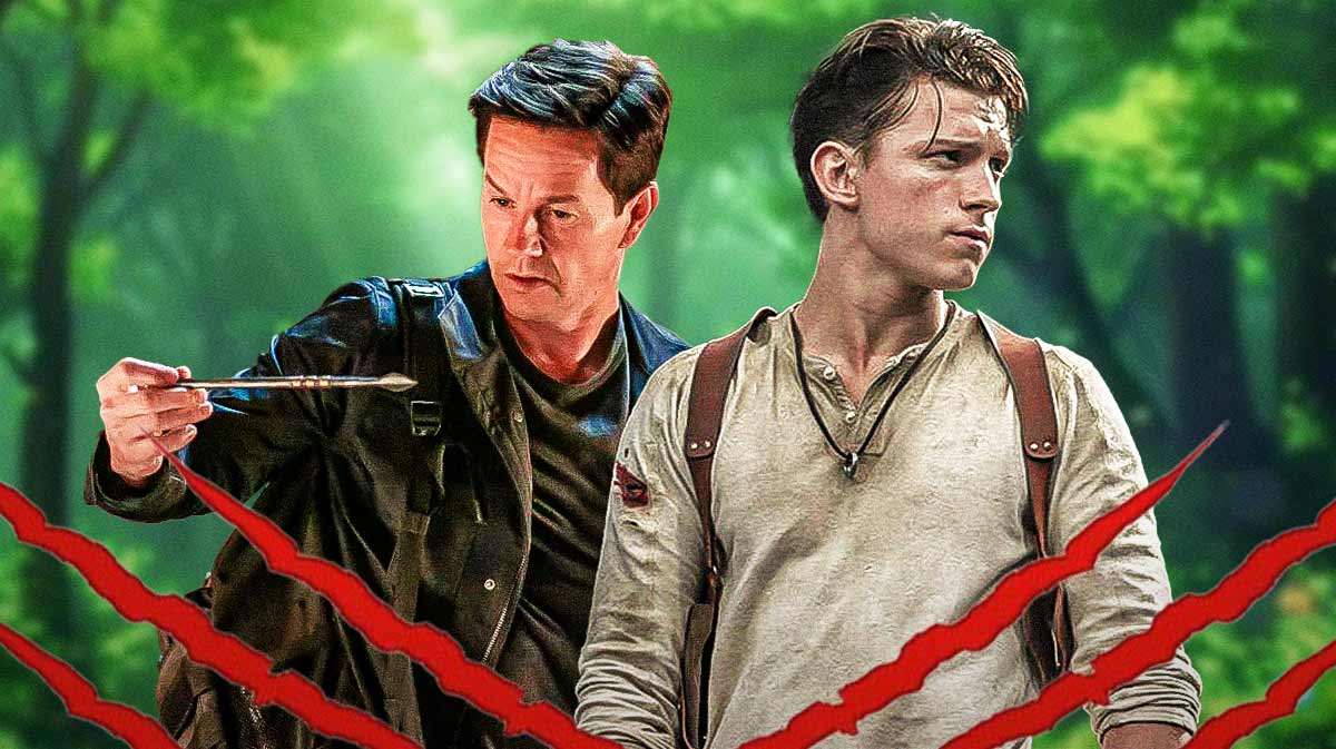 Mark Wahlberg and Tom Holland in the Uncharted movie.