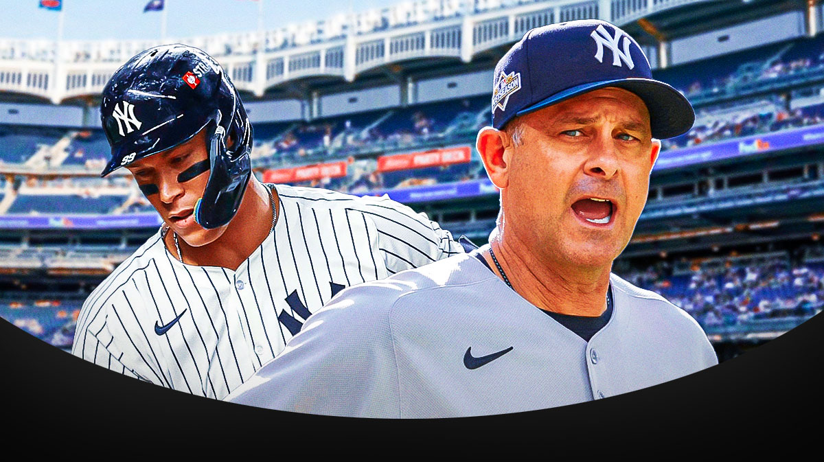 Aaron Boone and Aaron Judge looking sad