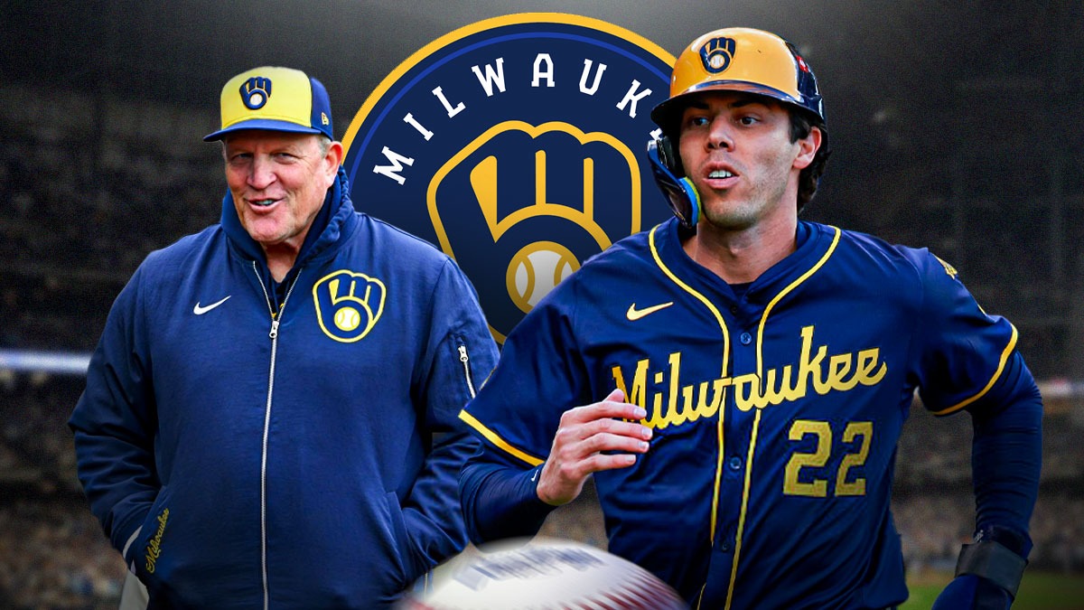 Brewers manager Pat Murphy, outfielder Christian Yelich