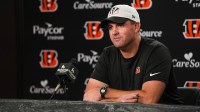 Bengals Head Coach Zac Taylor speaks at a press conference