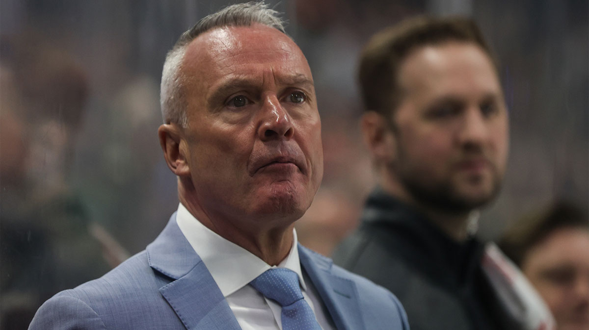 Minnesota Wild head coach Dean Evason looks on during the first period against the Ottawa Senators at Xcel Energy Center