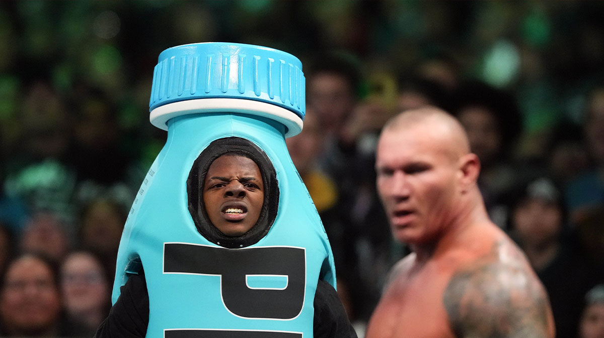 IShowSpeed and Randy Orton at WWE WrestleMania 40.