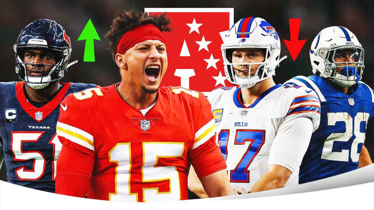 Kansas City Chiefs star Patrick Mahomes and Buffalo Bills star Josh Allen leading the other AFC contenders.