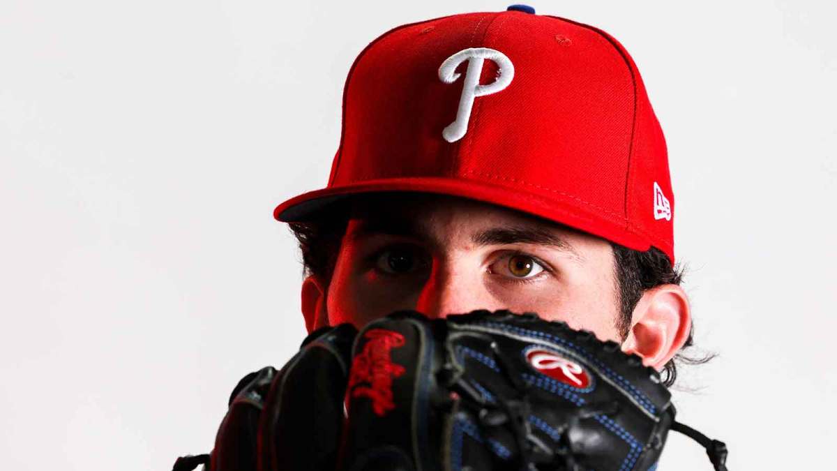 Philadelphia Phillies pitcher Andrew Painter (76) during photo day at BayCare Ballpark.
