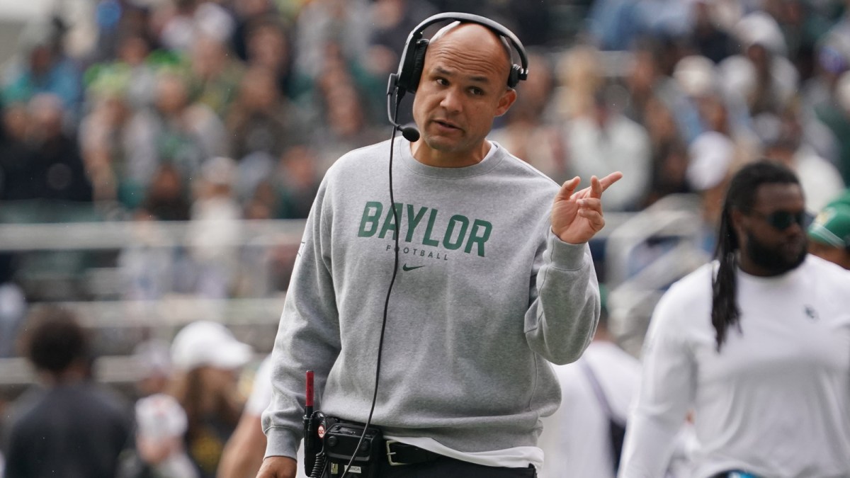Baylor Bears head coach Dave Aranda on the sidelines against the UCF Knights during the first half at McLane Stadium.