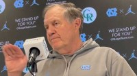 UNC football coach Bill Belichick during a press conference on Tuesday, Nov. 4, 2025 inside the Kenan Football Center.