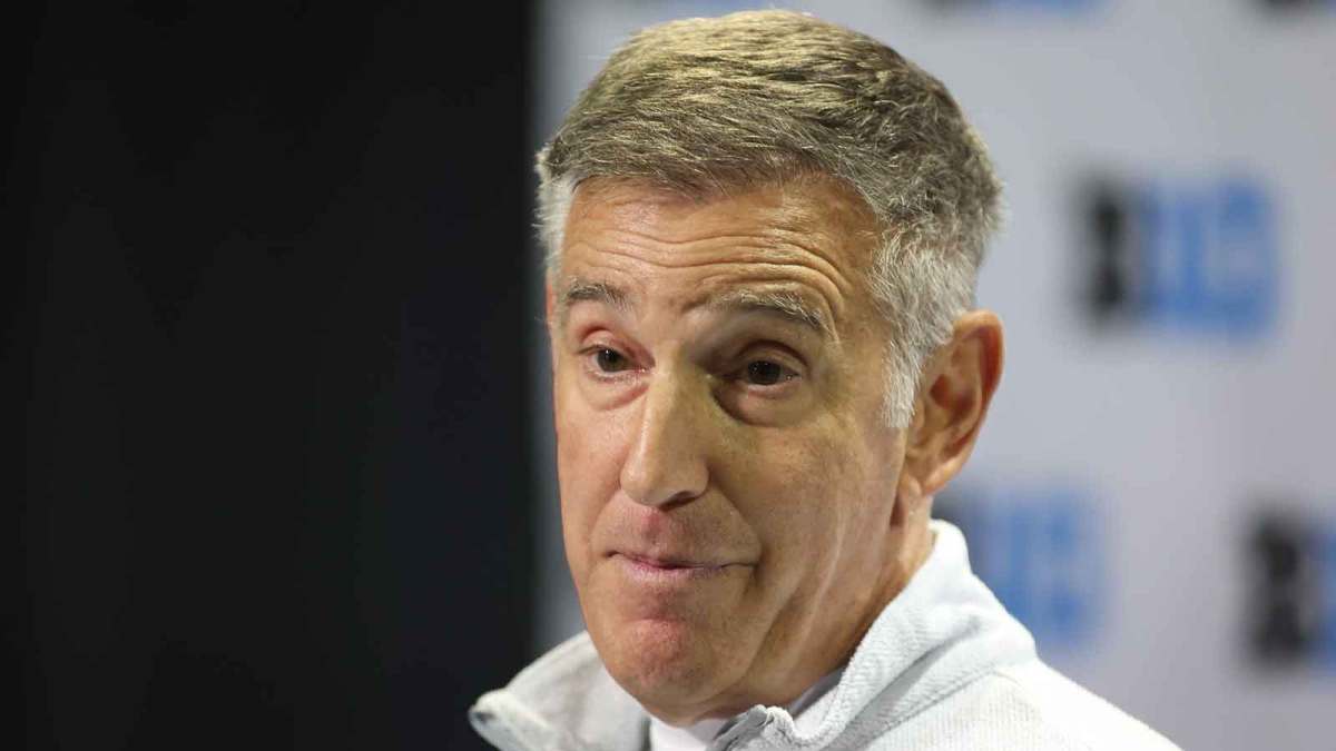 Big Ten Commissioner Tony Petitti speaks during Big Ten Men’s Basketball Media Days at the Donald E. Stephens Convention Center.