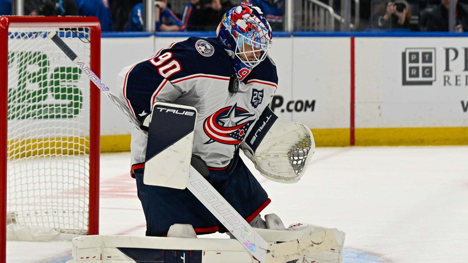Blue Jackets’ Elvis Merzlikins fights tears after brutal Islanders collapse