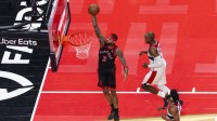 Brandon Ingram (3) of the Toronto Raptors drives to the basket