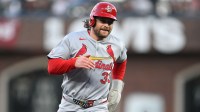 St. Louis Cardinals second baseman Brendan Donovan (33) runs to third base against the San Francisco Giants during the first inning at Oracle Park.