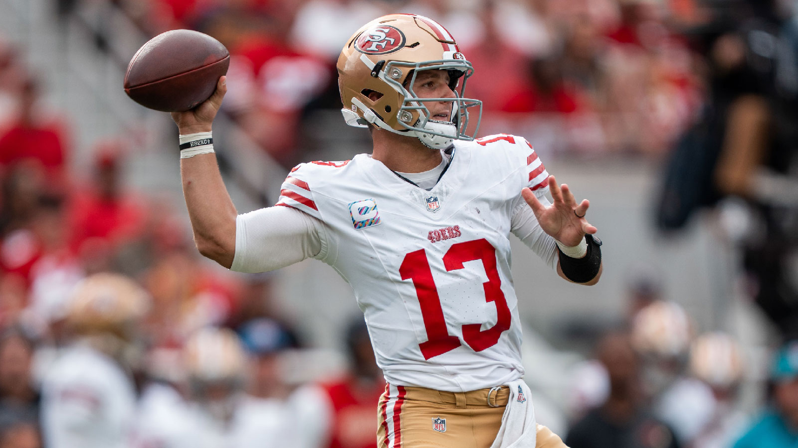 San Francisco 49ers quarterback Brock Purdy (13) during the third quarter against the Jacksonville Jaguars at Levi's Stadium.