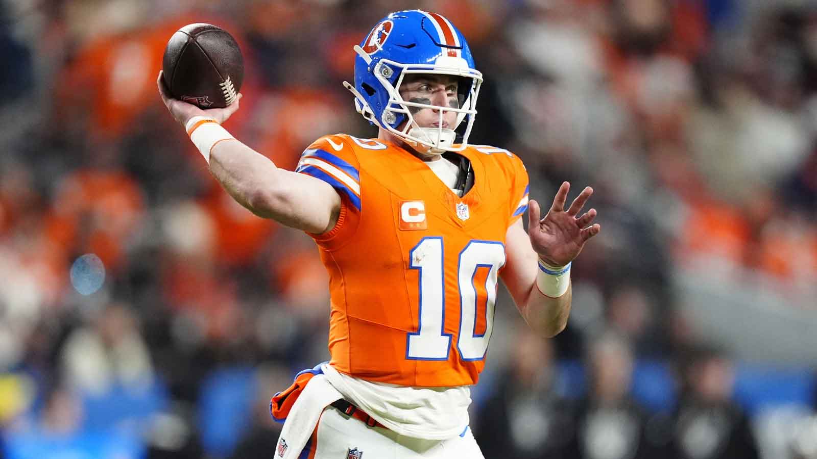 Broncos’ Bo Nix leaps past Baker Mayfield on all-time NFL list amid TNF vs. Raiders