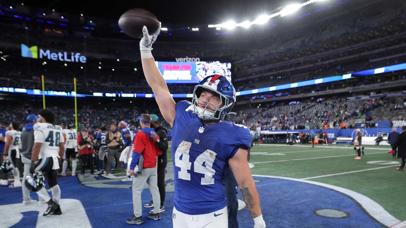 Watch Giants’ Cam Skattebo react to heckling Eagles fans in NJ