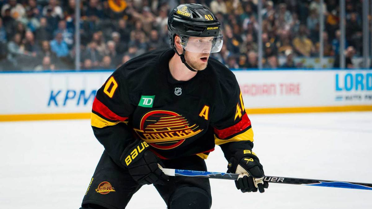 Vancouver Canucks forward Elias Pettersson (40) skates against the New York Rangers in the second period at Rogers Arena.