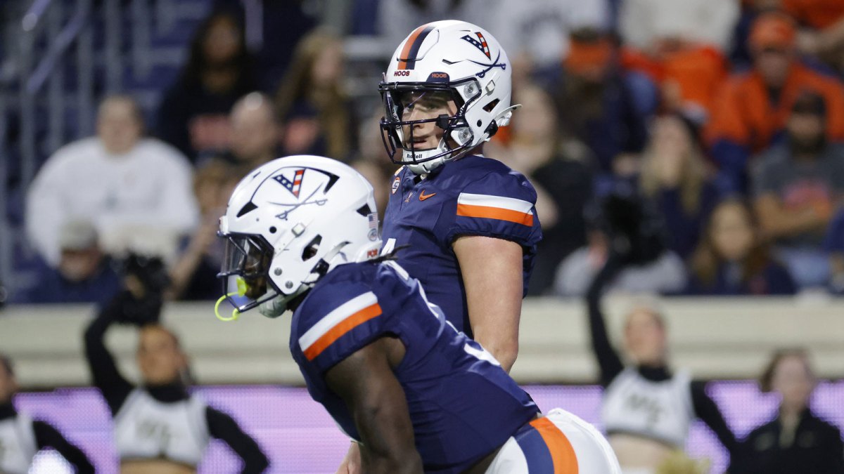Virginia Cavaliers quarterback Chandler Morris (4) looks on from the field against the Wake Forest Demon Deacons during the first half at Scott Stadium. Mandatory Credit: Amber Searls-Imagn Images