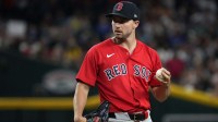 Boston Red Sox pitcher Chris Murphy throws against the Arizona Diamondbacks in the first inning at Chase Field.