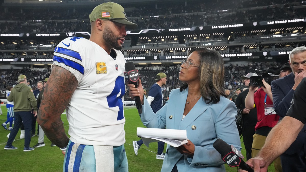Dak Prescott names DeMarvion Overshown as his favorite Cowboys player after the emphatic Raiders domination, praising his energy and grit.