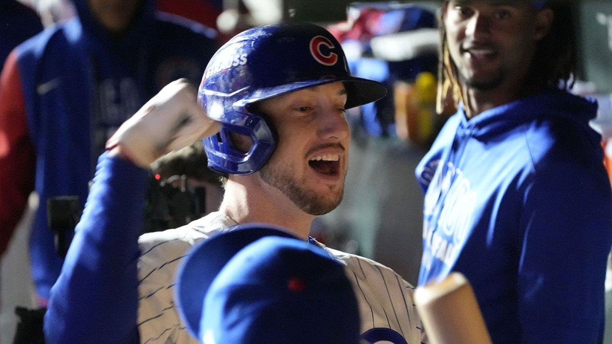 Chicago Cubs right fielder Kyle Tucker (30) reacts in the dugout after hitting a home run against the Milwaukee Brewers during the seventh inning for game four of the NLDS round for the 2025 MLB playoffs at Wrigley Field.