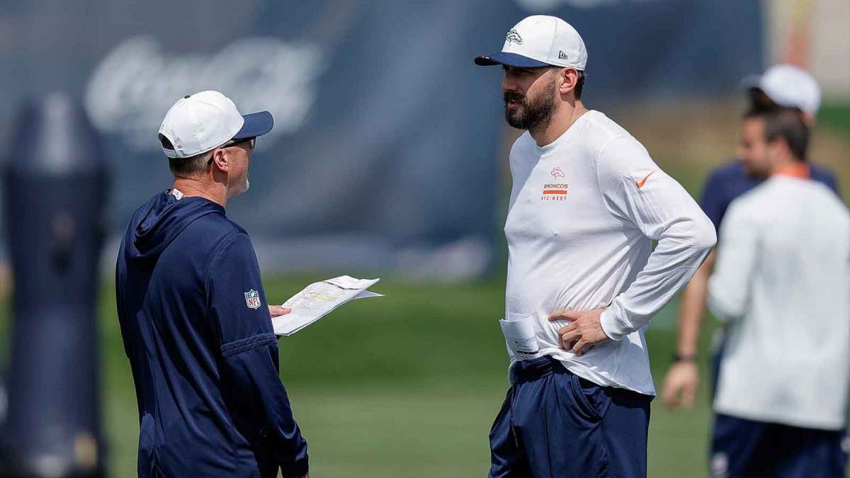 Denver Broncos quarterbacks coach Davis Webb during Denver Broncos Training Camp.