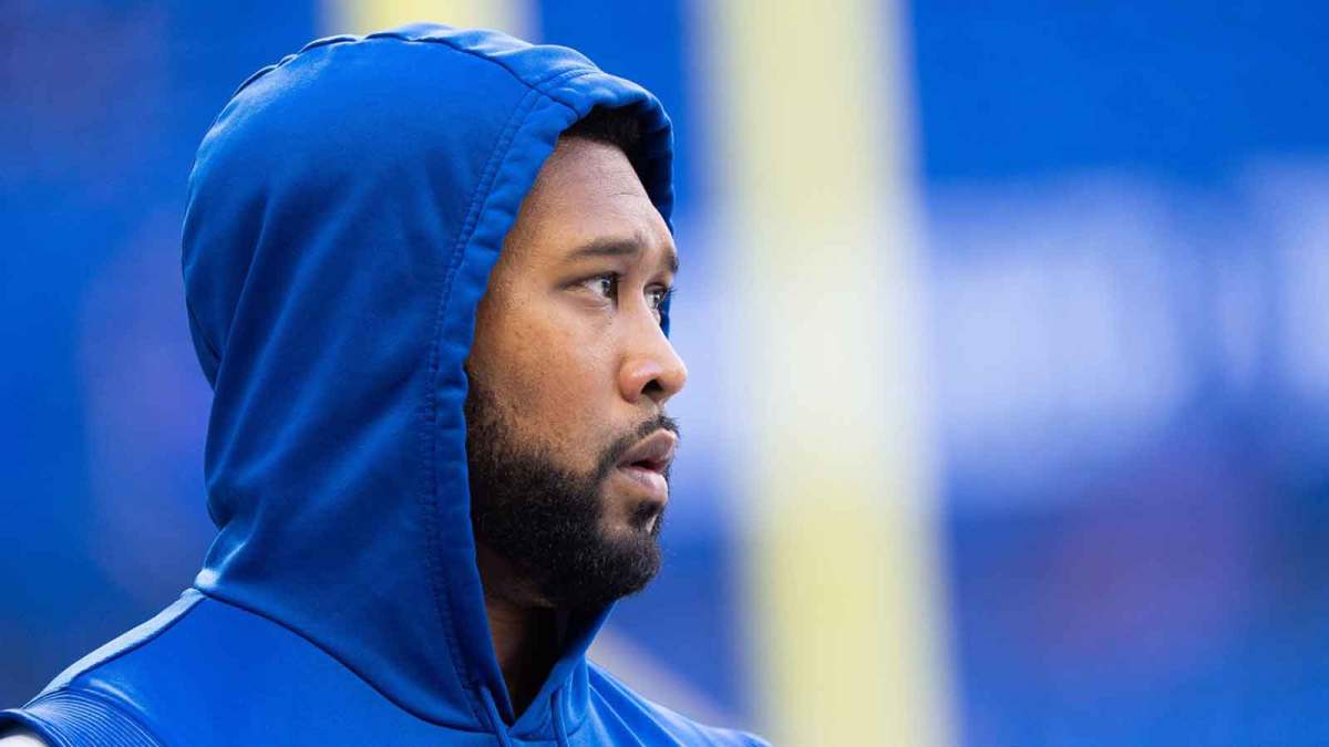 Indianapolis Colts defensive tackle Deforest Buckner (99) makes his way onto the field for warmups ahead of the game against the Arizona Cardinals at Lucas Oil Stadium in Indianapolis.