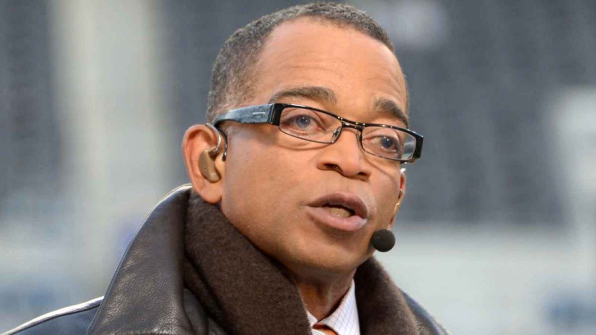 Dec 2, 2013; Seattle, WA, USA; ESPN broadcaster Stuart Scott on the Monday Night Countdown set before the NFL game between the New Orleans Saints and the Seattle Seahawks at CenturyLink Field. Mandatory Credit: Kirby Lee-Imagn Images