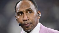 ESPN commentator Stephen A. Smith looks on before the game between the Dallas Cowboys and the Arizona Cardinals at AT&T Stadium.