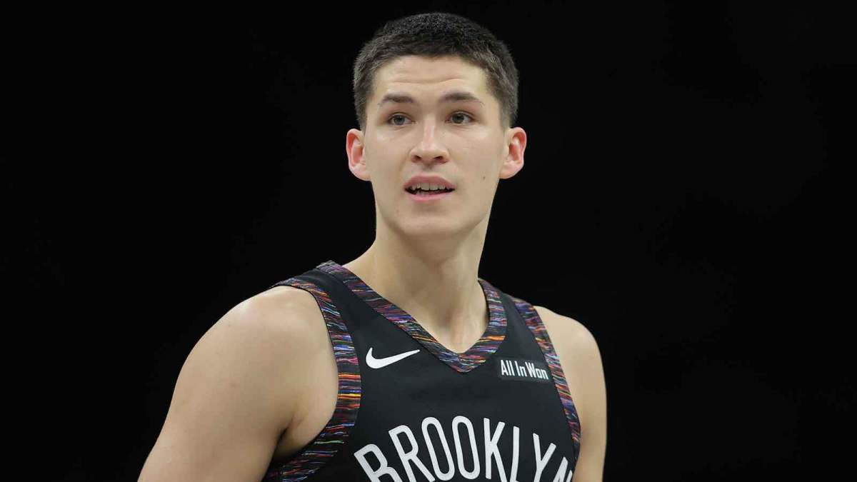 Brooklyn Nets guard Egor Demin (8) during the second quarter against the Toronto Raptors at Barclays Center.