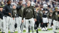 Las Vegas Raiders head coach Pete Carroll during the second half of the game against the Dallas Cowboys at Allegiant Stadium.