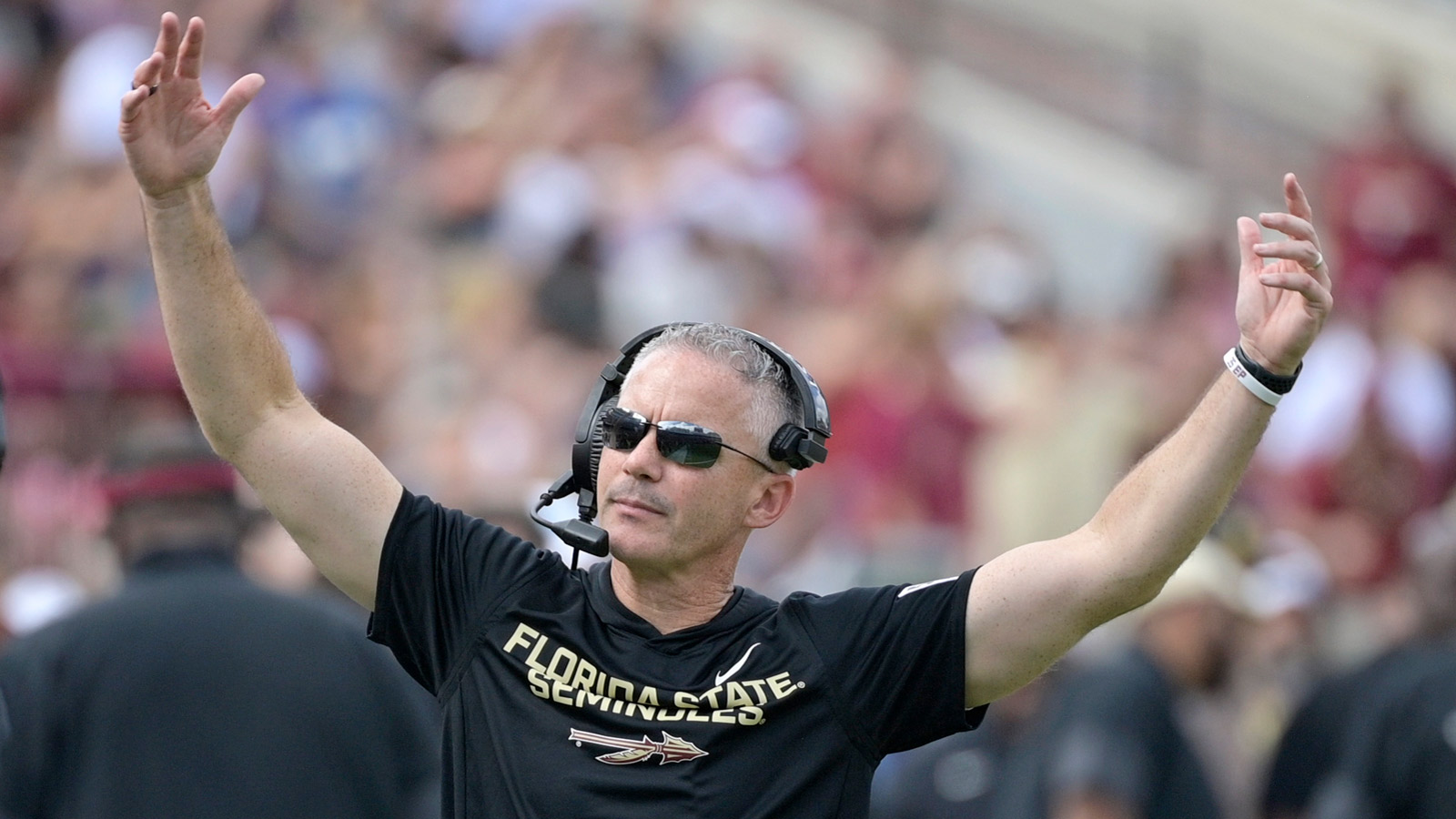 Florida State Seminoles head coach Mike Norvell during the second half against the Pittsburgh Panthers at Doak S. Campbell Stadium.