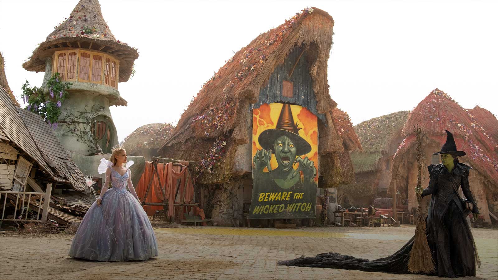 Ariana Grande-Butera and Cnythia Erivo as Glinda and Elphaba in Wicked: For Good.