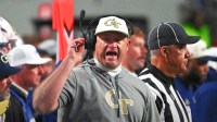 Georgia Tech Yellow Jackets head coach Brent Key during the fourth quarter against the NC State Wolfpack at Carter-Finley Stadium.