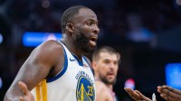 Golden State Warriors forward Draymond Green (23) reacts on a call against the LA Clippers during the third quarter at Chase Center.