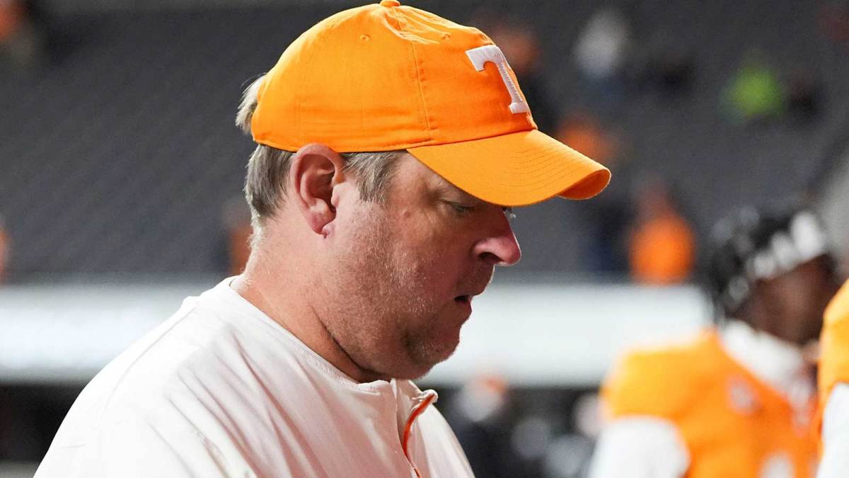 Tennessee football coach Josh Heupel walk towards the locker room after the loss to Vanderbilt in an NCAA college football game on Nov. 29, 2025, in Knoxville, Tennessee. NCAA college football game between Vanderbilt and Tennessee on Nov. 29, 2025, in Knoxville, Tennessee.