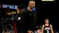 Houston Rockets head coach Ime Udoka reacts during the third quarter against the Memphis Grizzlies at FedExForum.
