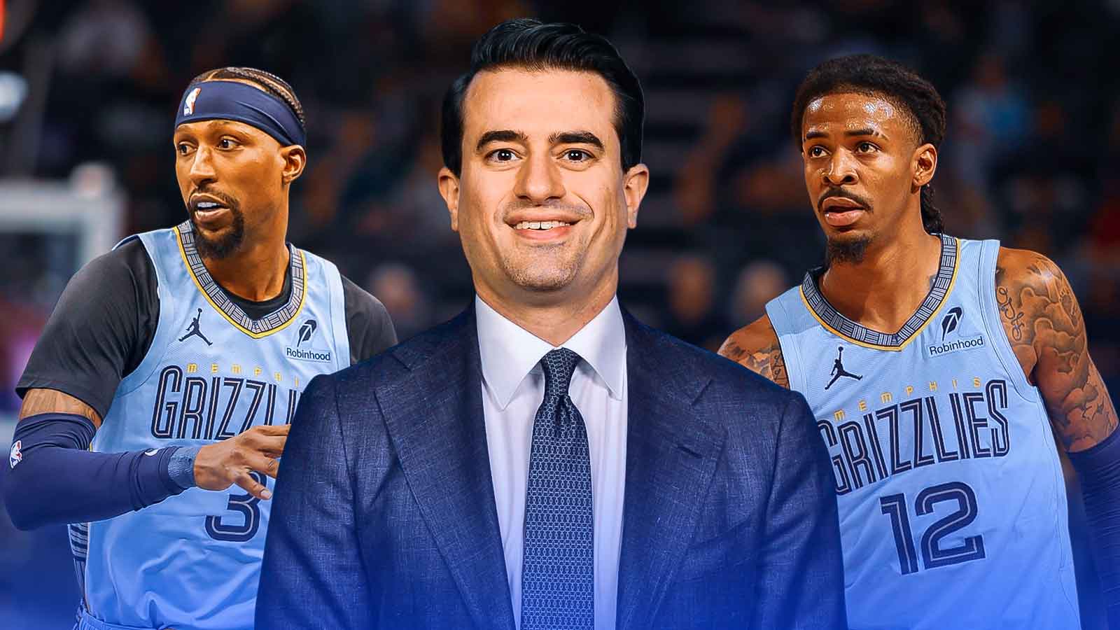 Grizzlies GM Zach Kleiman, Ja Morant, Kentavious Caldwell-Pope