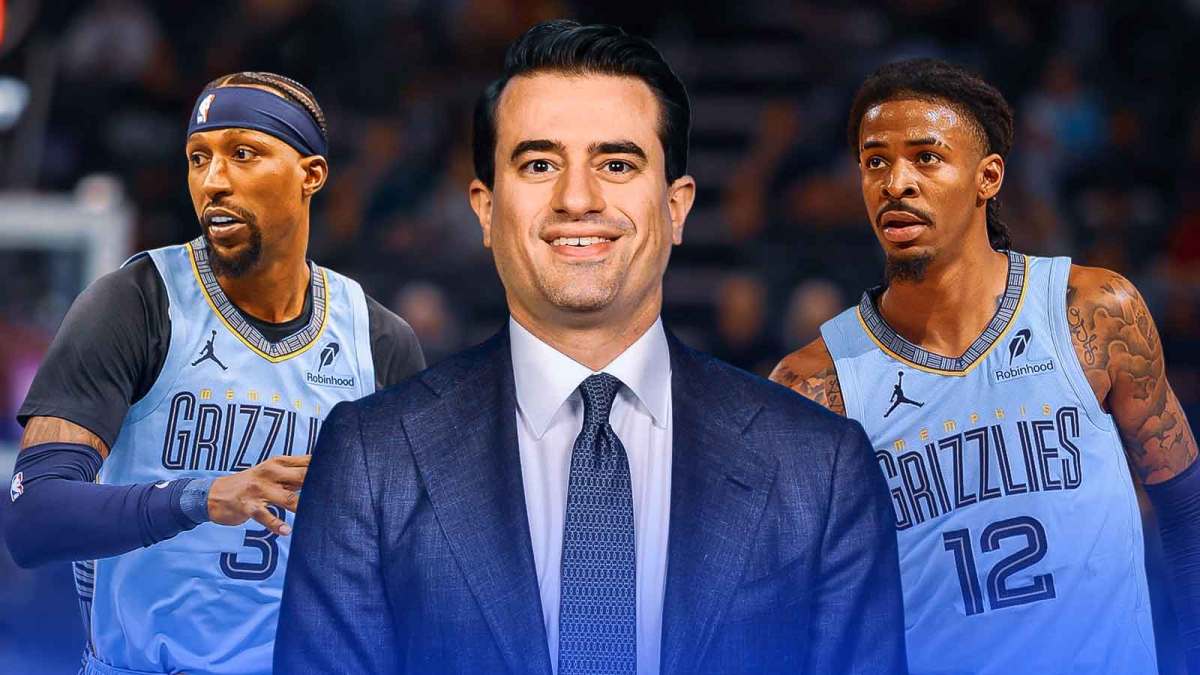 Grizzlies GM Zach Kleiman, Ja Morant, Kentavious Caldwell-Pope