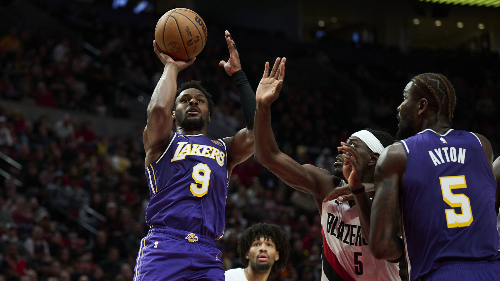 Watch Bronny James nail 1st 3-pointer of 2025-26 season