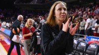 USC Trojans head coach Lindsay Gottlieb claps her hands as she walks off the court after the Trojans defeated the Mississippi State Bulldogs in an NCAA Tournament second round game at Galen Center.