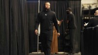 Golden State Warriors guard Stephen Curry (30) enters Frost Bank Center before a game against the San Antonio Spurs.