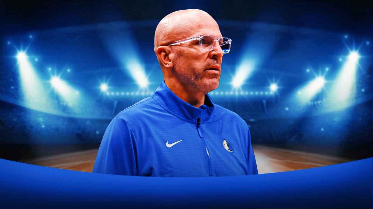 Mavericks Jason Kidd looking serious, close-up image.