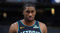 Detroit Pistons guard Jaden Ivey (23) in the first half against the Indiana Pacers at Gainbridge Fieldhouse.
