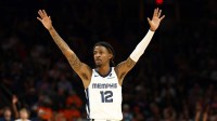 Memphis Grizzlies guard Ja Morant (12) reacts against the Phoenix Suns during the second half at the Mortgage Matchup Center.