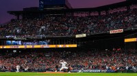 Detroit Tigers pitcher Jack Flaherty (9) throws against Seattle Mariners during the second inning during ALDS Game 3 at Comerica Park in Detroit.