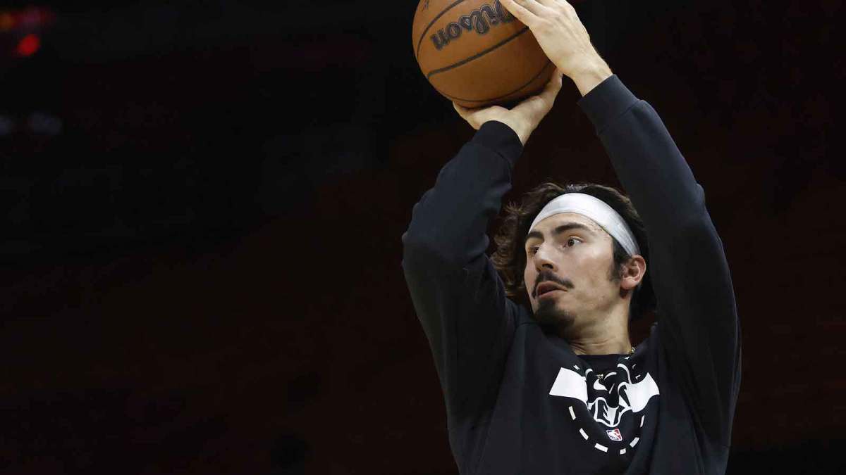 Miami Heat forward Jaime Jaquez Jr. (11) warms up against the Cleveland Cavaliers at Kaseya Center.