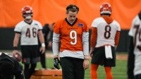 Bengals Joe Burrow (9) returns to practice on Monday.