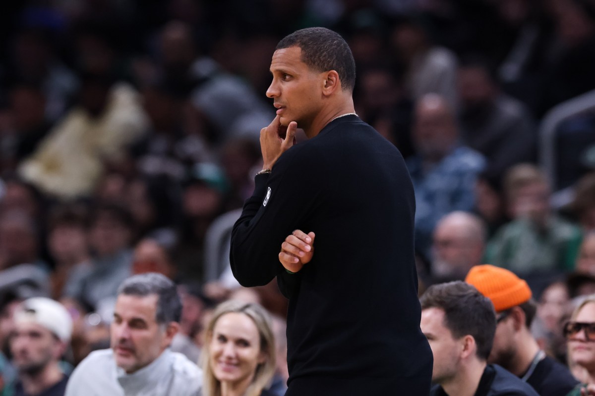 Boston Celtics head coach Joe Mazzulla during the first half against the Toronto Raptors at TD Garden.